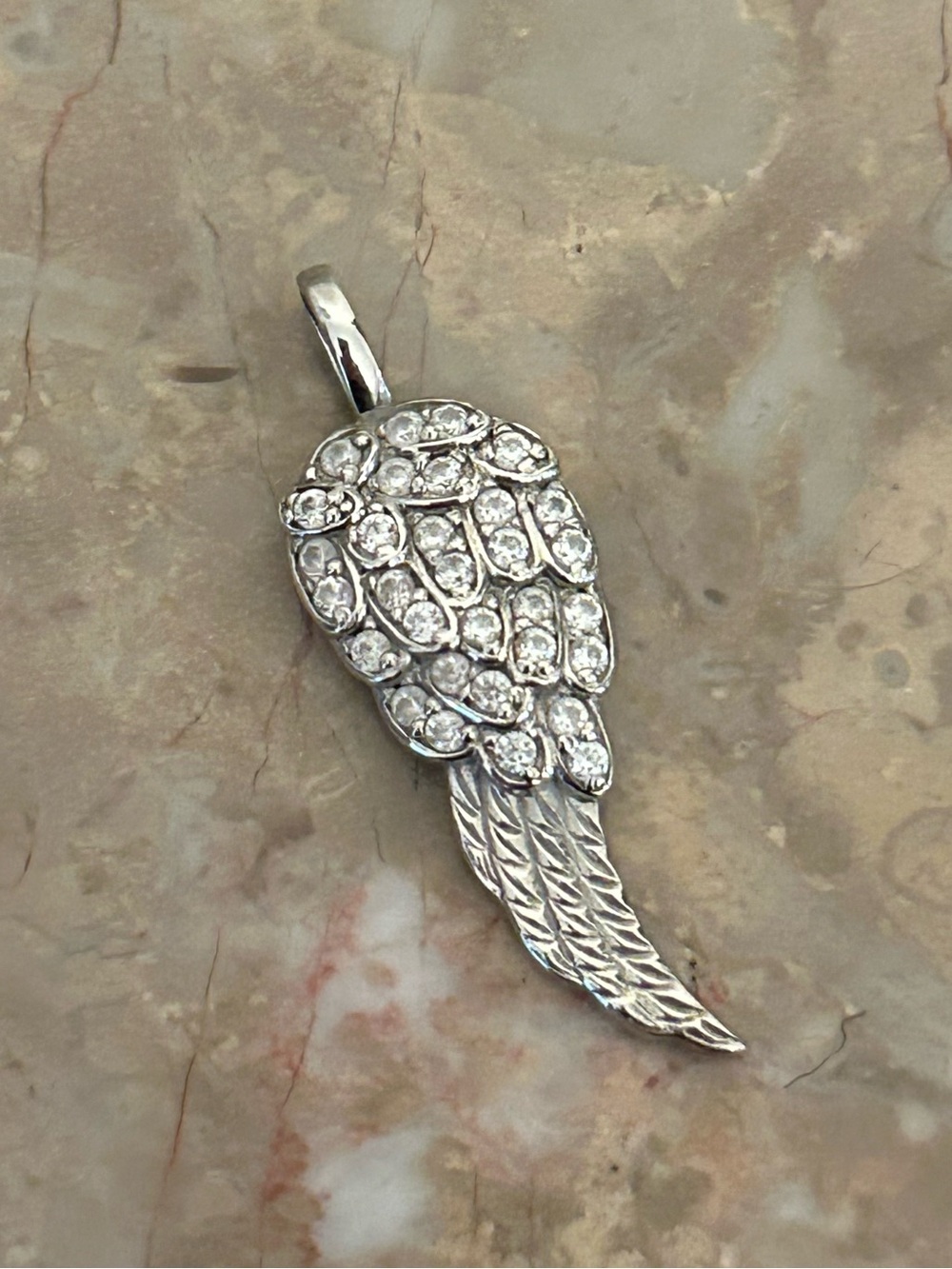 Sterling Silver 925 Angel Wing Charm Pendant